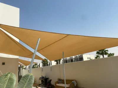 Tensile shade sails installed by Qala Aluminium