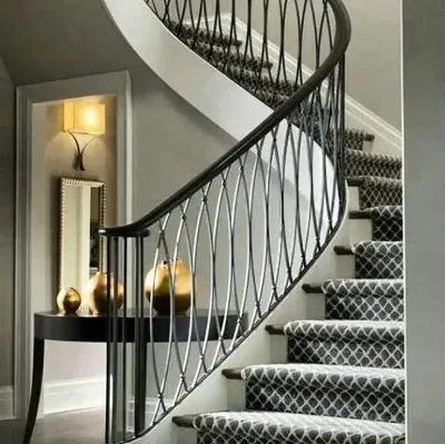 Staircase railing fabricated by Qala Aluminium, Dubai