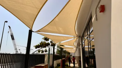Tensile shade sails installed by Qala Aluminium