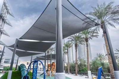 Tensile shade sails installed by Qala Aluminium