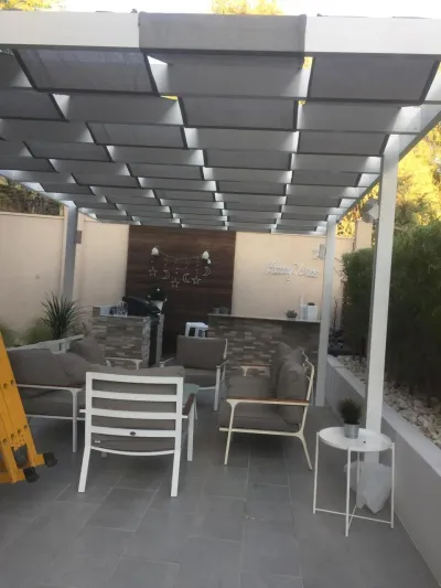 Aluminium pergola by Qala Aluminium in Dubai