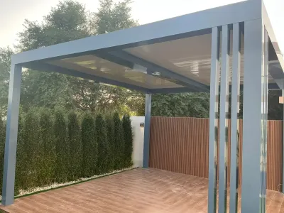 Aluminium pergola by Qala Aluminium in Dubai